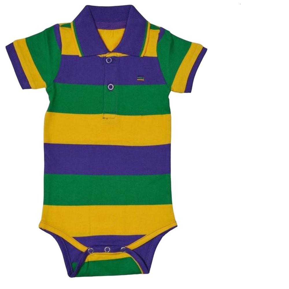 Mardi Gras Purple Green Yellow Baby Infant onesie